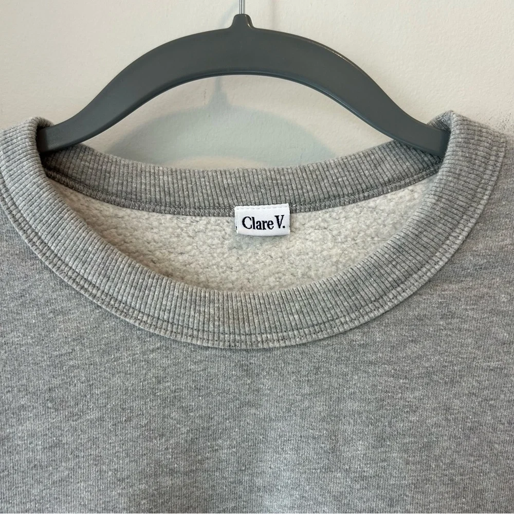 Clare V Channel Quilted Sweatshirt Grey Size XL - Picture 6 of 11